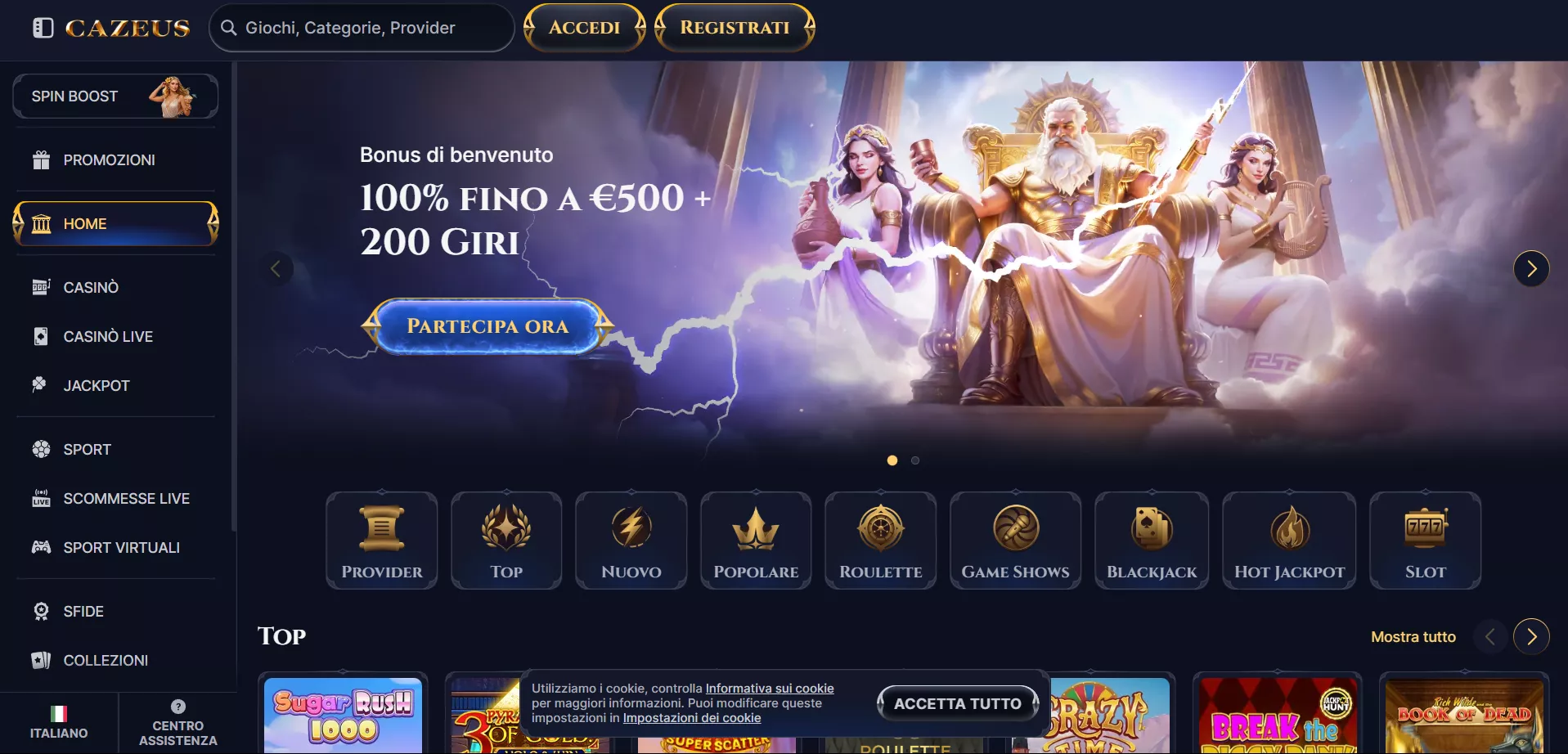 Cazeus Pagina principale